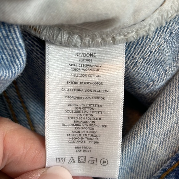 NEW RE/DONE 70s Ultra High Rise Stove Pipe Button Fly Jeans Size 32 - Picture 13 of 16